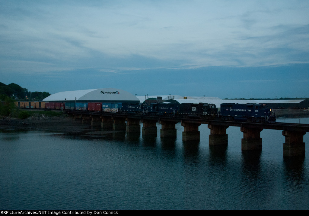 RUPO 515 Crosses the Fore River at Dusk